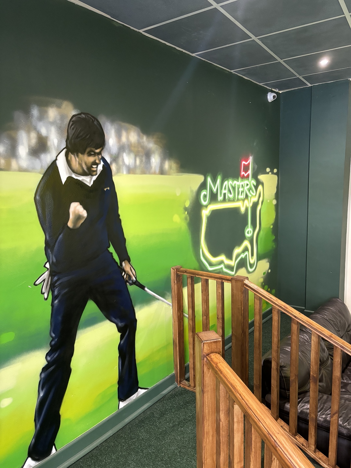 The golf-inspired Masters mural at Fairways